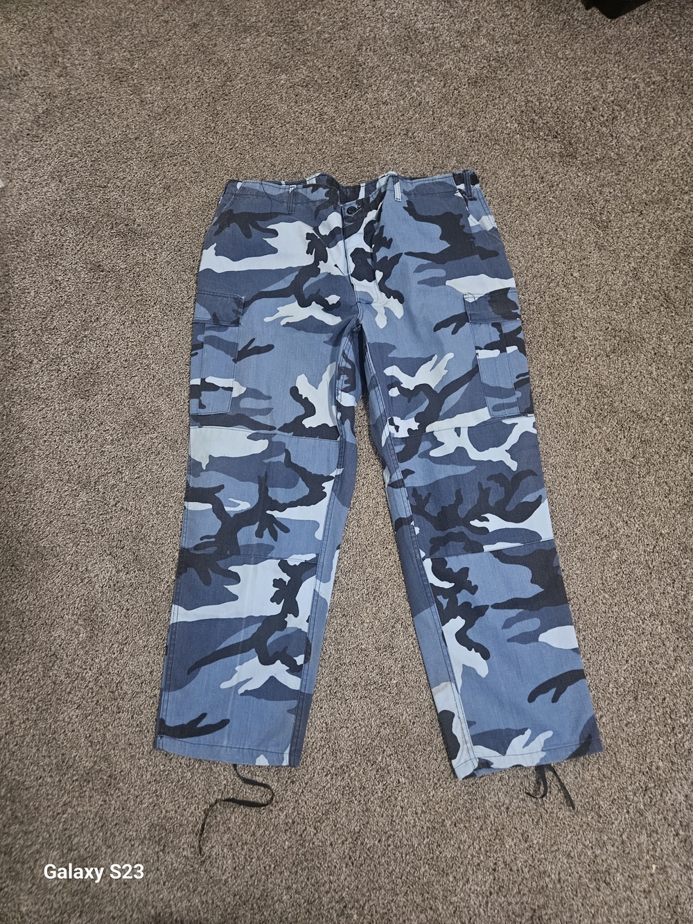 Vintage NATO Blue Camo Cargo Pants XXL 42-49 Waist Military BDU Tactical